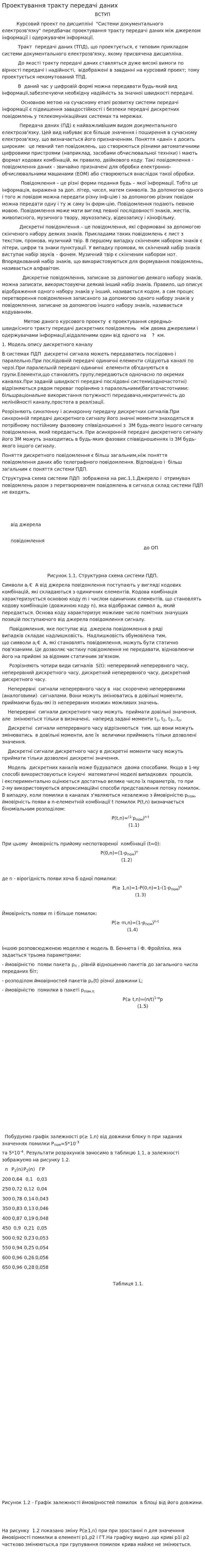 Проектування тракту передачі даних