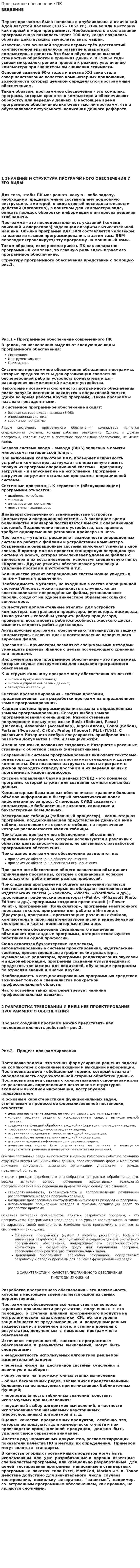 Програмное обеспечение ПК