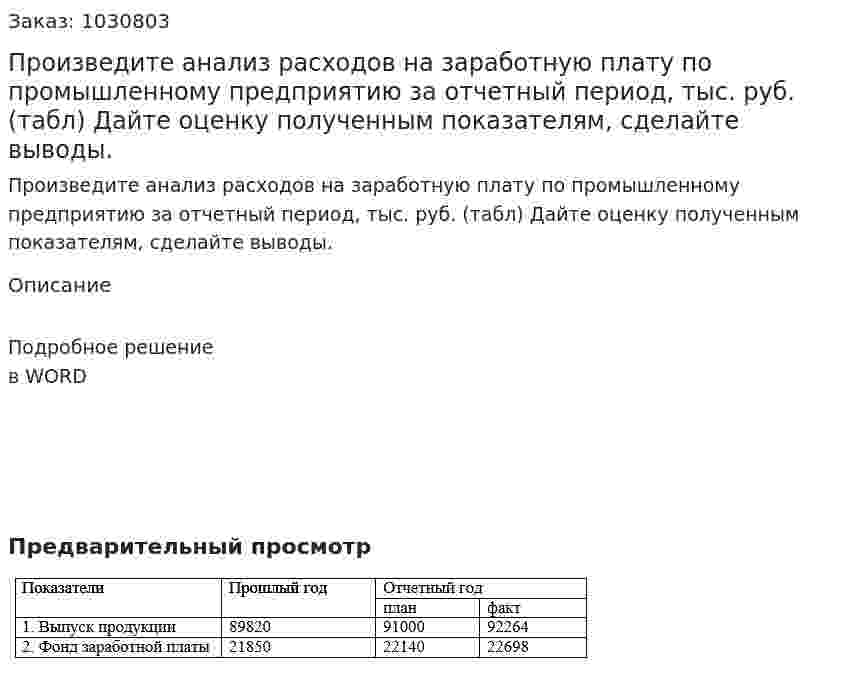 Произведите анализ расходов на заработную плату по промышленному предприятию за отчетный период, тыс. руб. (табл) Дайте оценку полученным показателям, сделайте выводы. 