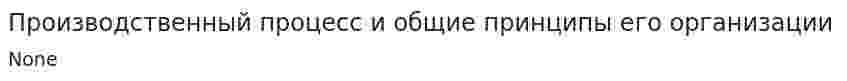 Производственный процесс и общие принципы его организации