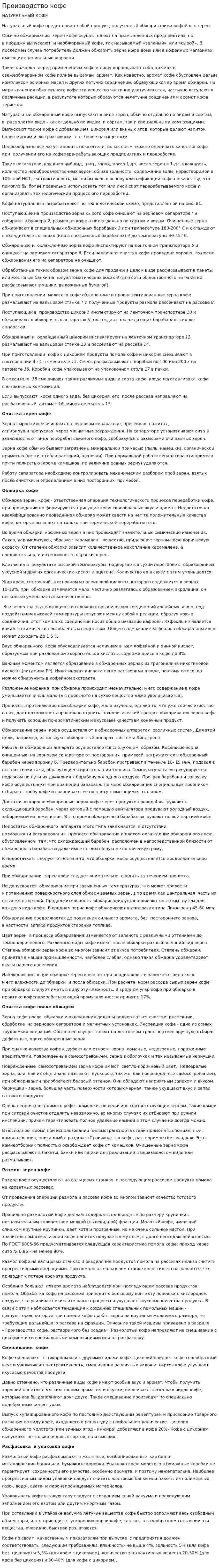Производство кофе