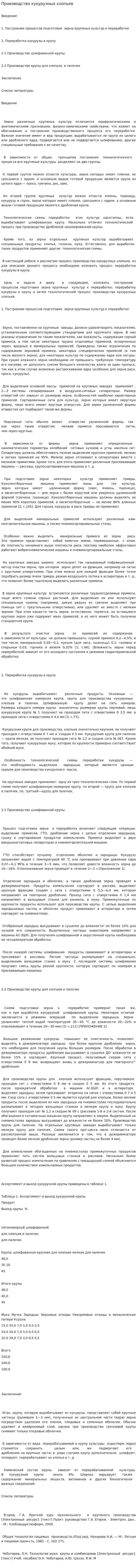 Производство кукурузных хлопьев