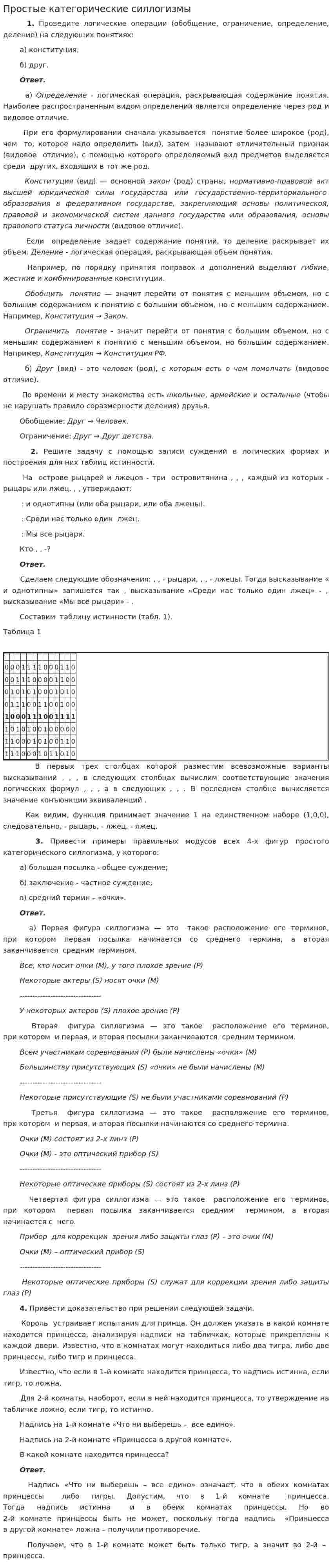 Простые категорические силлогизмы