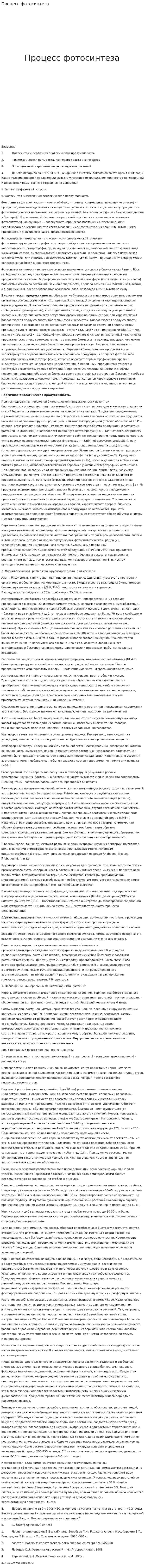 Процесс фотосинтеза. 2
