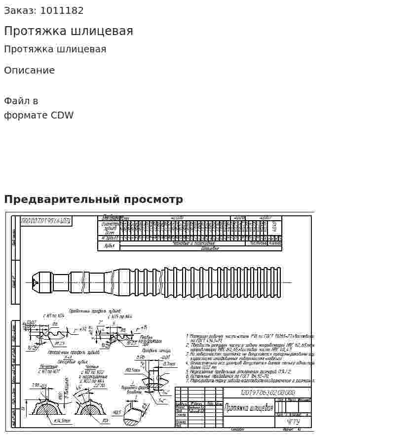 Протяжка шлицевая 
