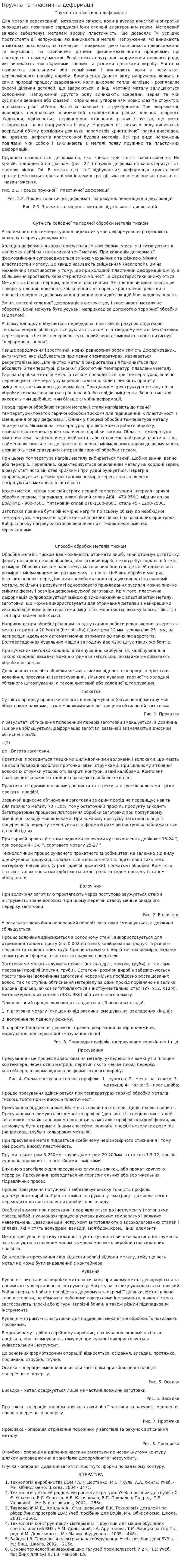 Пружна та пластична деформації