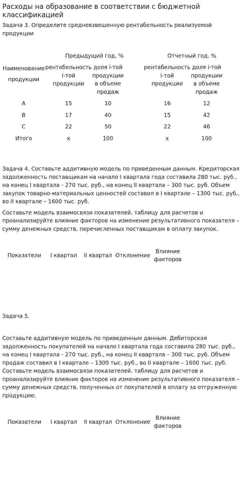 Расходы на образование в соответствии с бюджетной классификацией