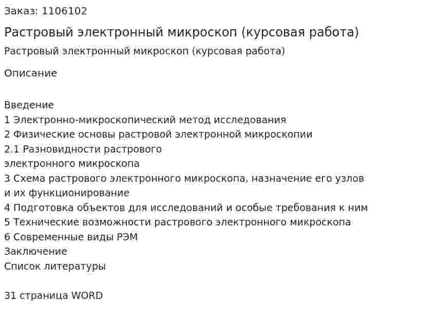 Растровый электронный микроскоп (курсовая работа)  