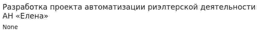 Разработка проекта автоматизации риэлтерской деятельности АН «Елена»