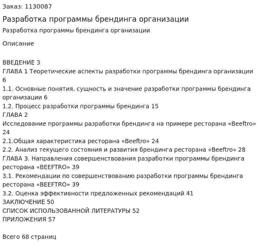Разработка программы брендинга организации (ВКР) 