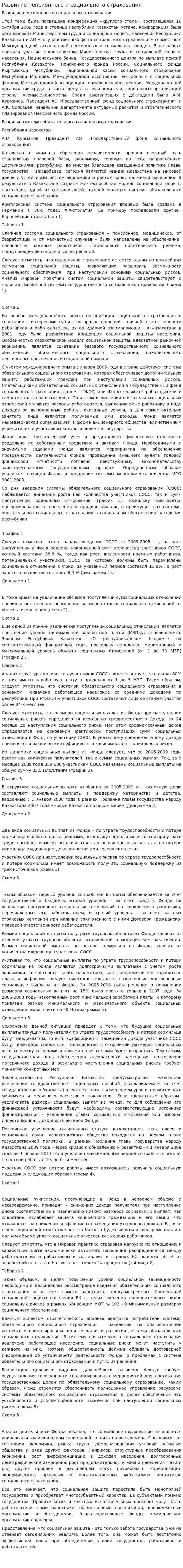 Развитие пенсионного и социального страхования