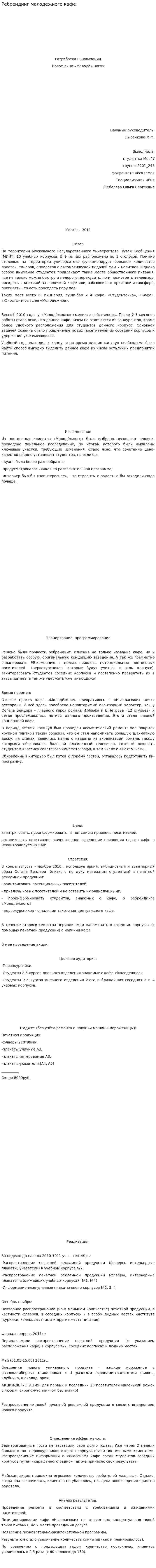 Ребрендинг молодежного кафе