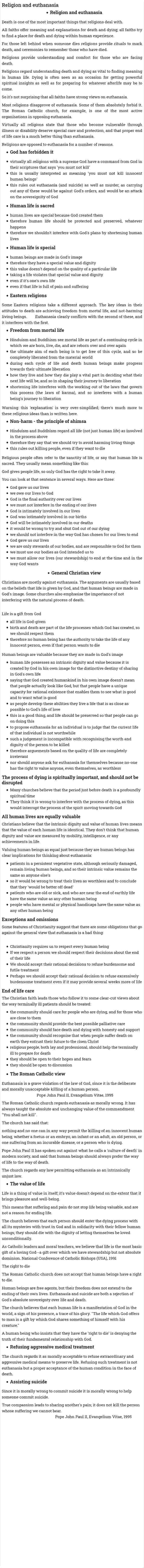 Religion and euthanasia