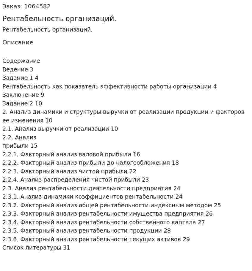 Рентабельность организаций. (курсовая работа) 