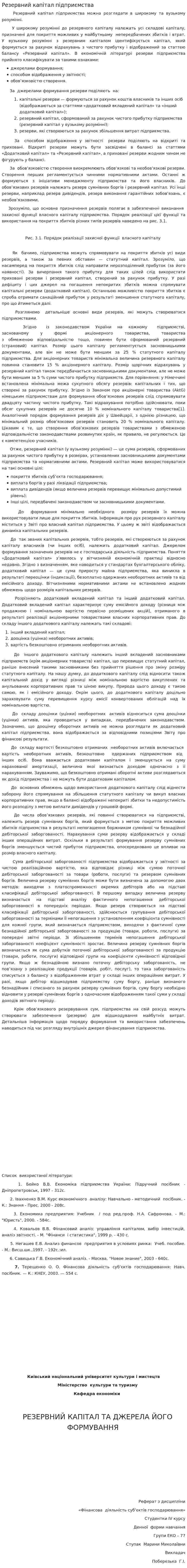 Резервний капітал підприємства