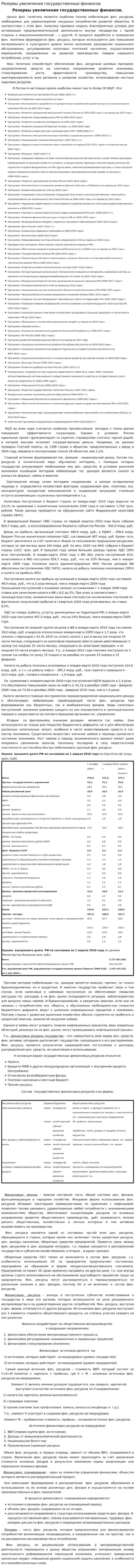 Резервы увеличения государственных финансов