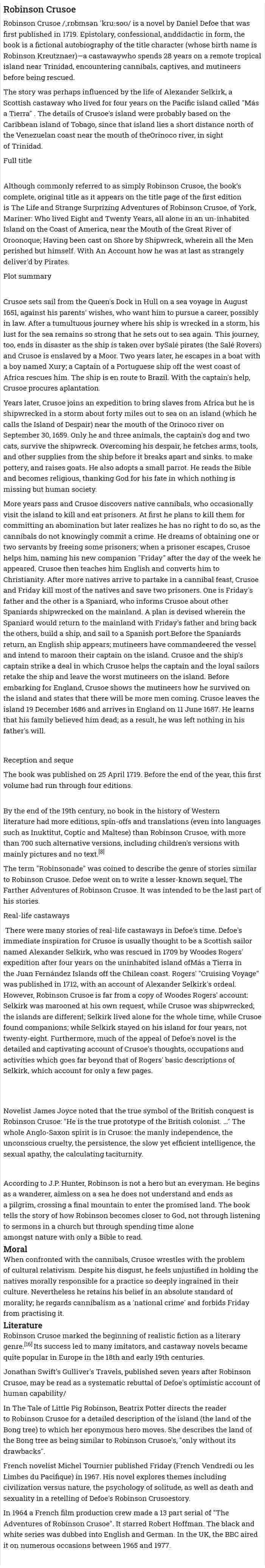 Robinson Crusoe. 2