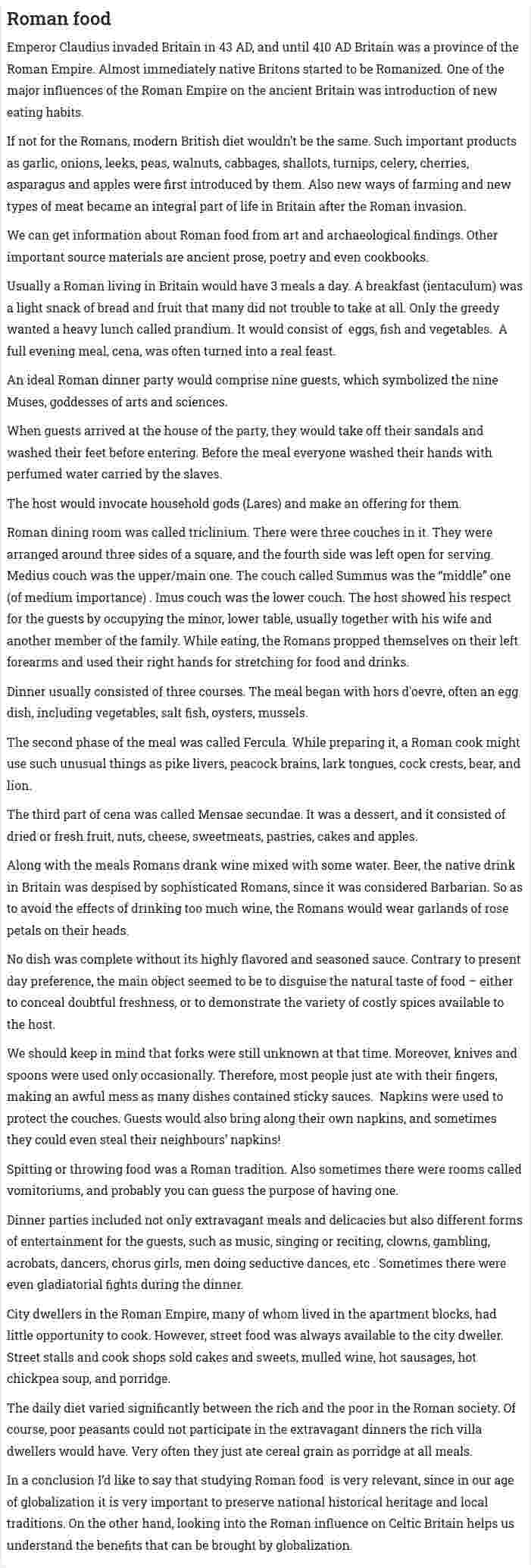 Roman food