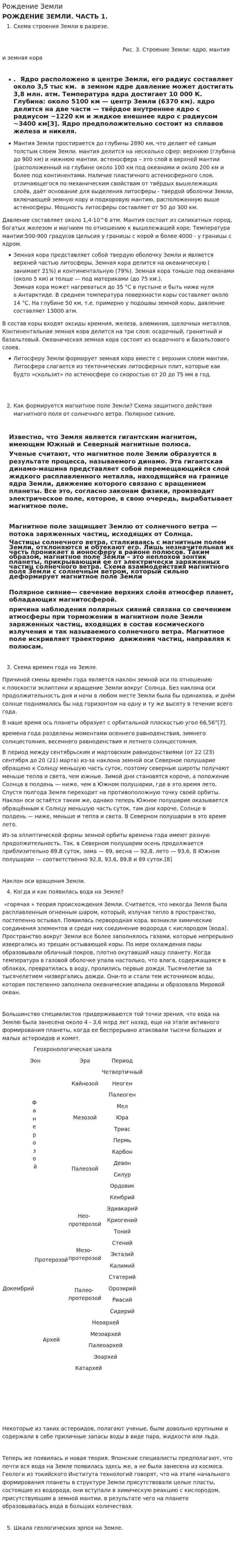 Рождение Земли