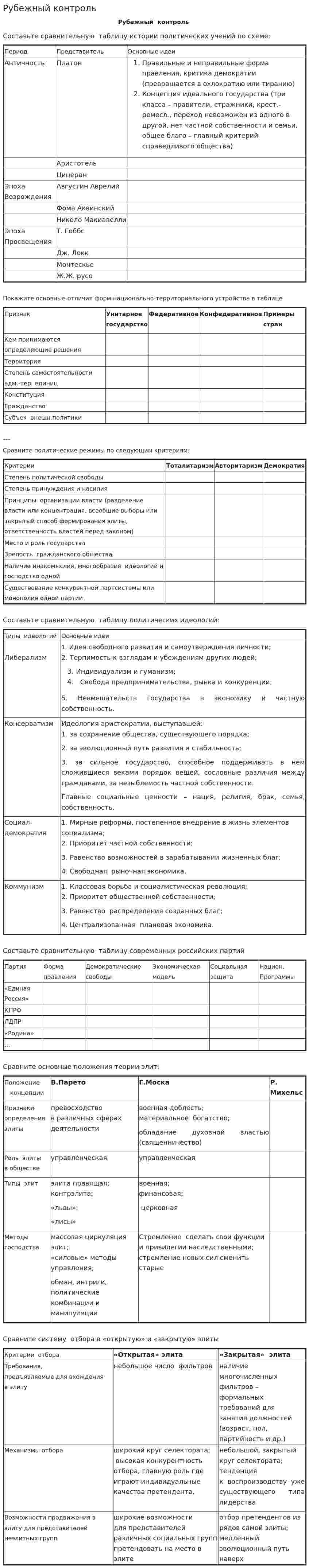 Рубежный контроль