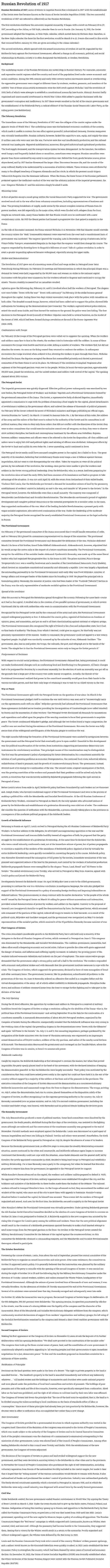 Russian Revolution of 1917