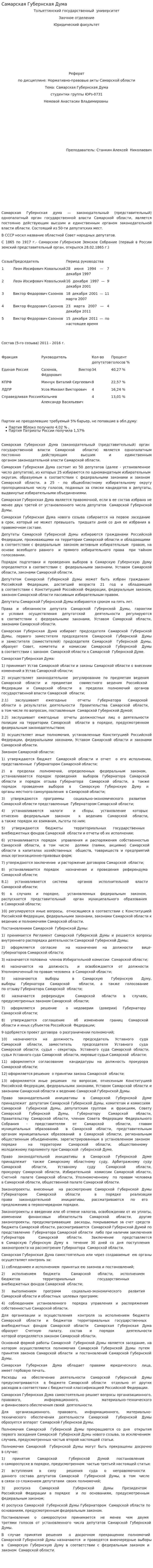 Самарская Губернская Дума