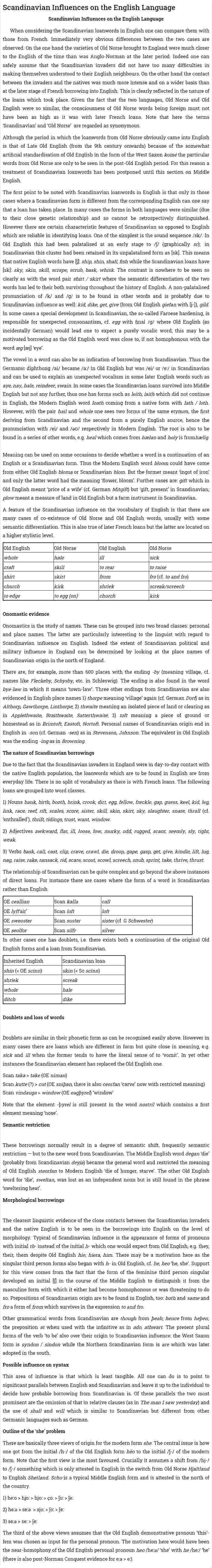 Scandinavian Influences on the English Language