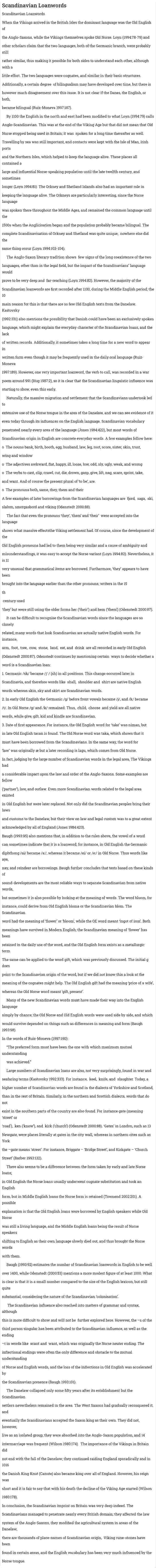 Scandinavian Loanwords