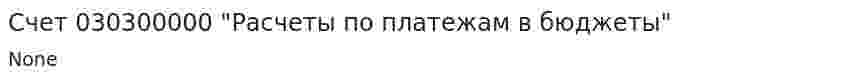 Счет 030300000 "Расчеты по платежам в бюджеты"