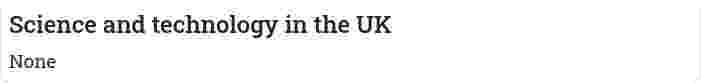 Science and technology in the UK