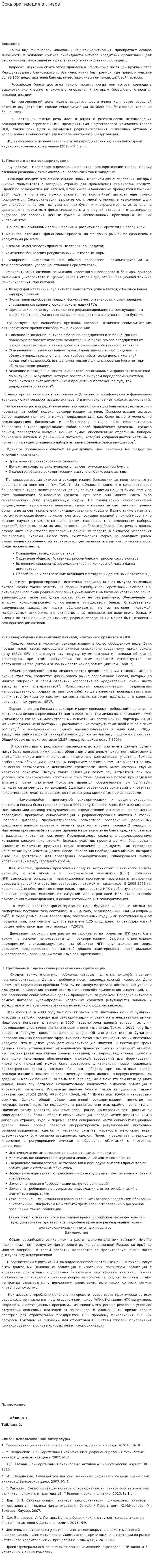 Секьюритизация активов