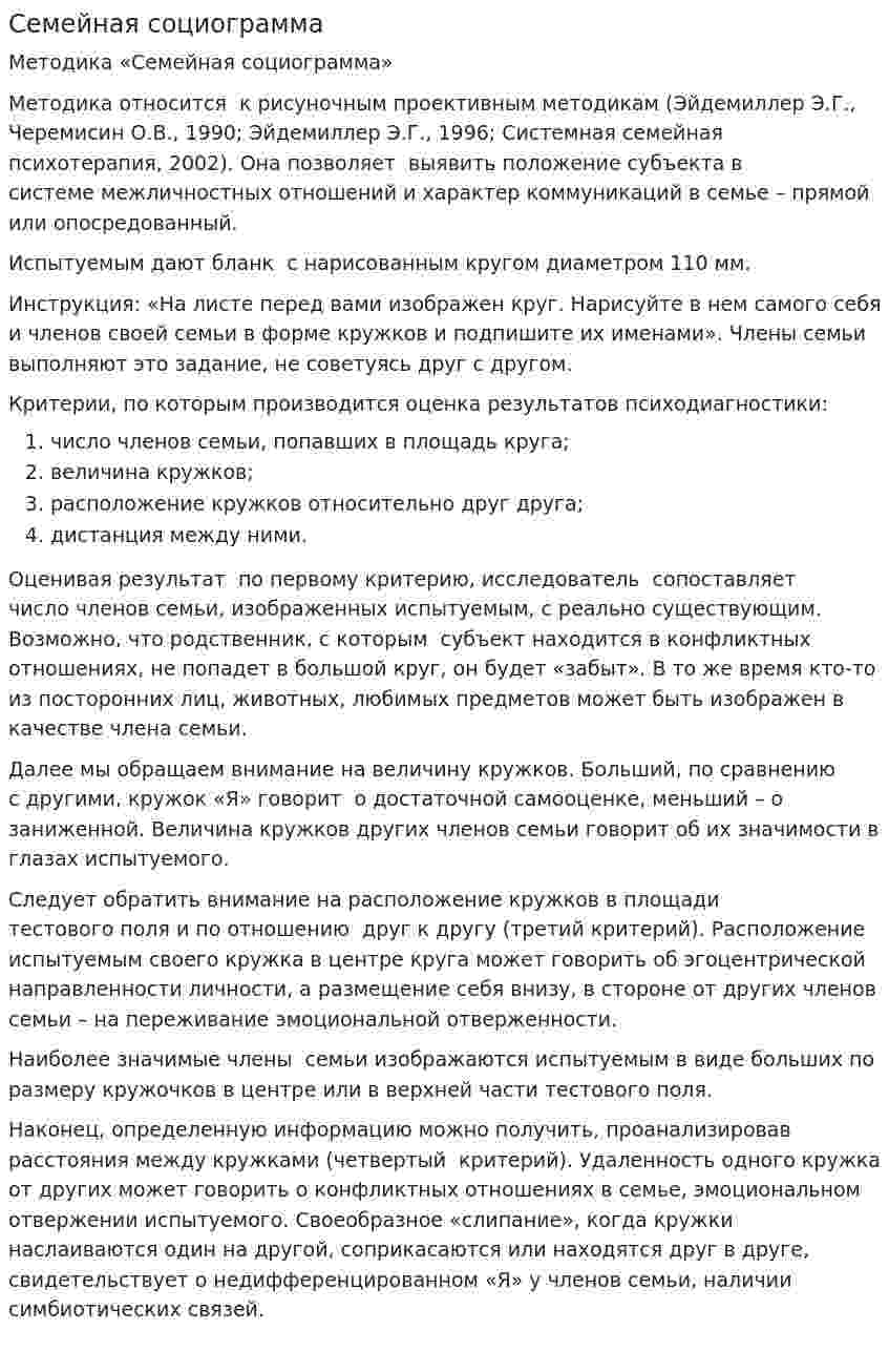 Семейная социограмма