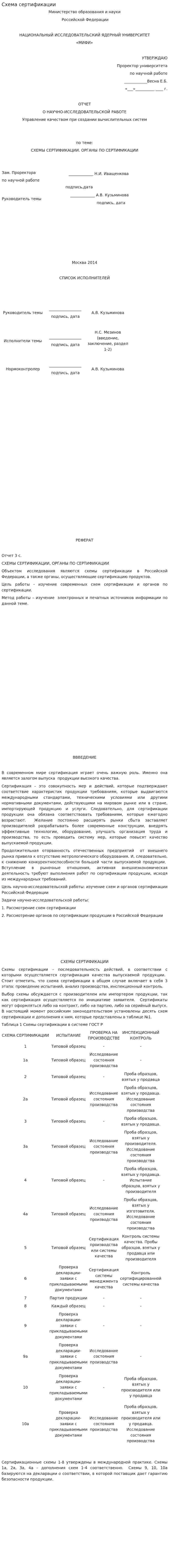 Схема сертификации