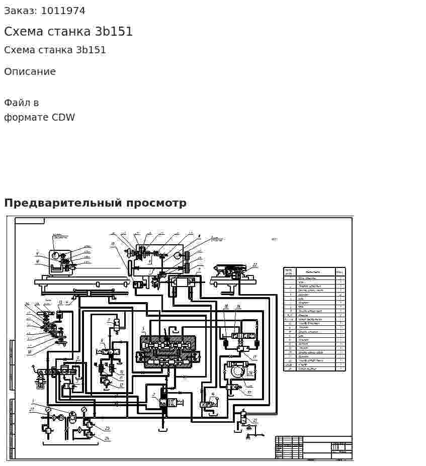 Схема станка 3b151 
