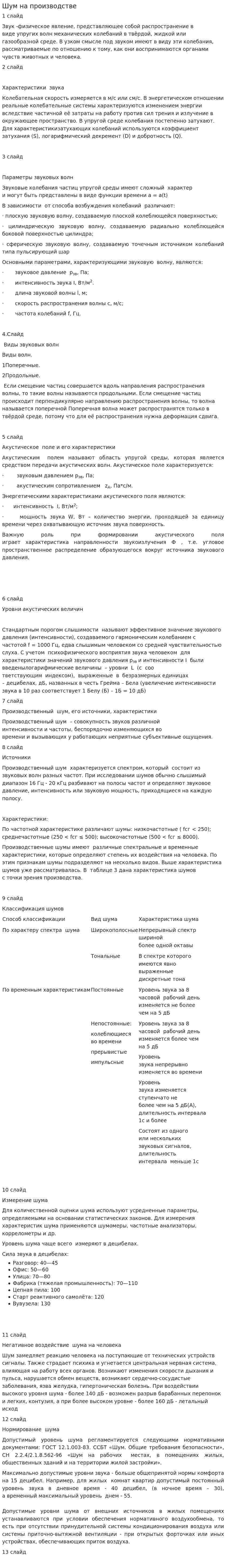 Шум на производстве