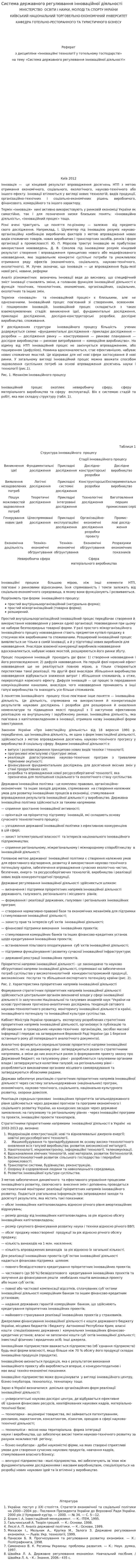 Система державного регулювання інноваційної діяльності