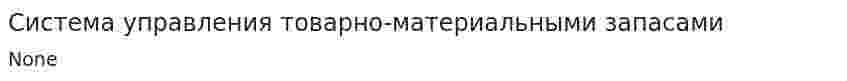 Система управления товарно-материальными запасами