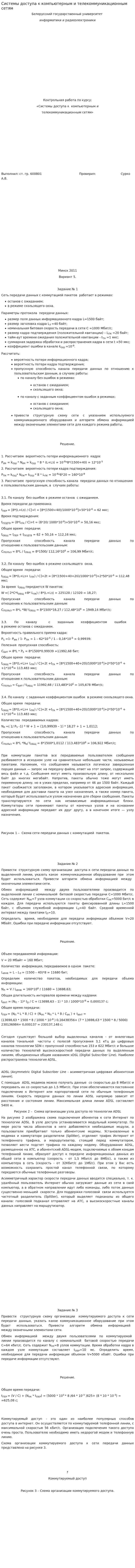 Системы доступа к компьютерным и телекоммуникационным сетям