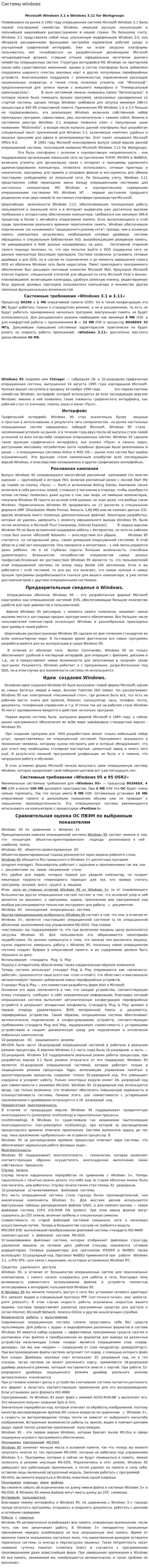 Системы windows