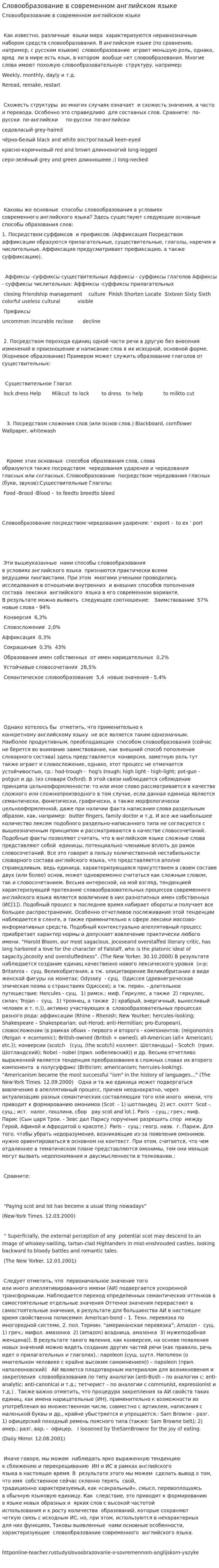 Словообразование в современном английском языке