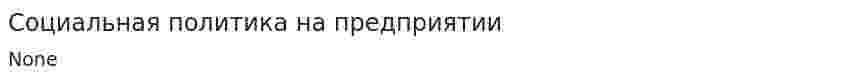 Социальная политика на предприятии. 2