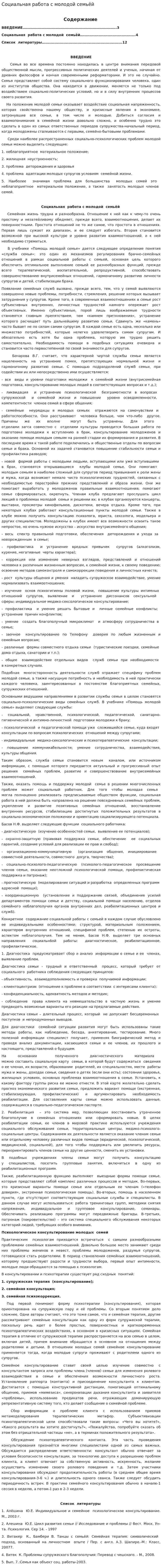 Социальная работа с молодой семьёй