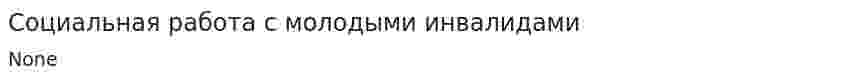 Социальная работа с молодыми инвалидами