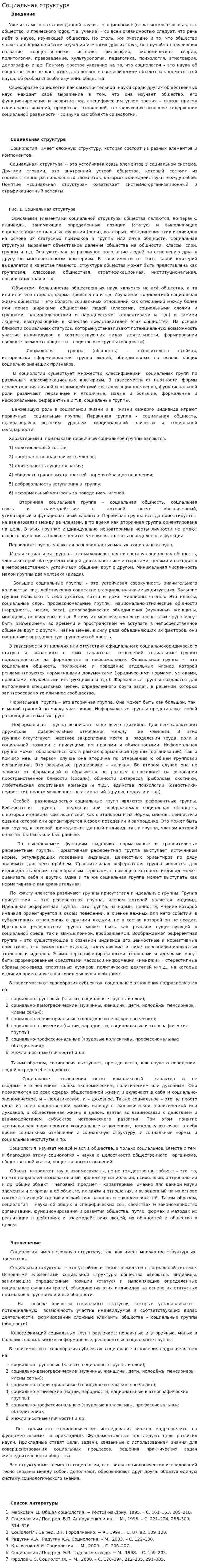 Социальная структура