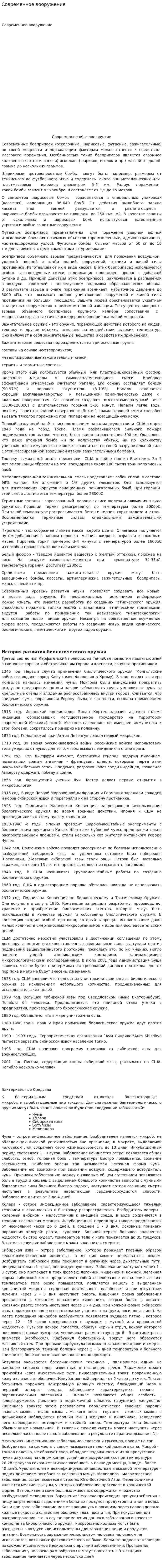 Современное вооружение