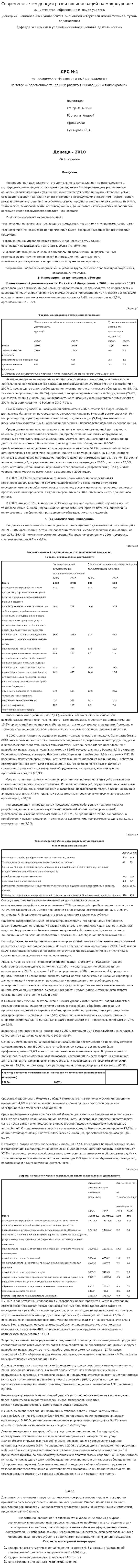 Современные тенденции развития инноваций на макроуровне