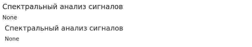 Спектральный анализ сигналов
