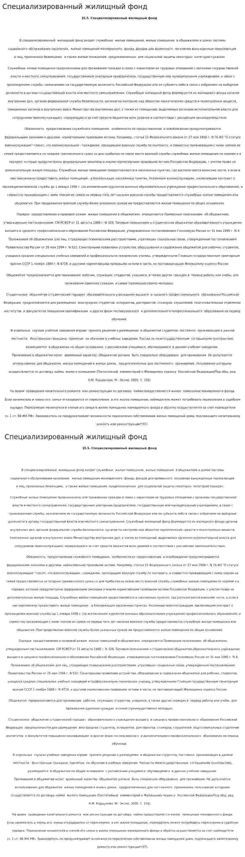 Специализированный жилищный фонд