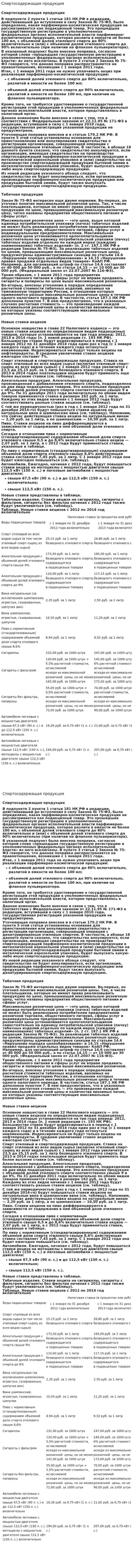 Спиртосодержащая продукция