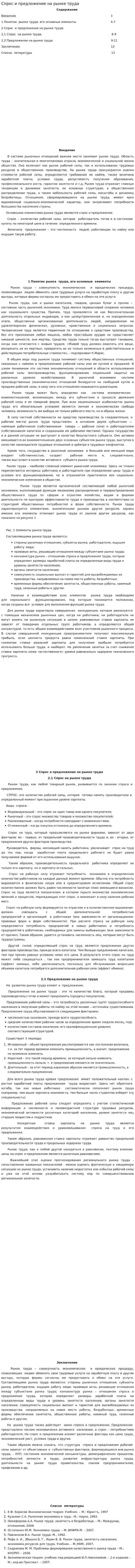 Спрос и предложение на рынке труда. 2